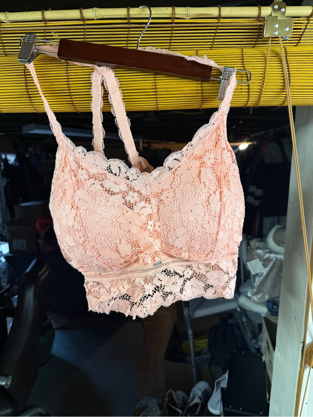 Jady K Lace Bralette Crop Top - Peach Pink